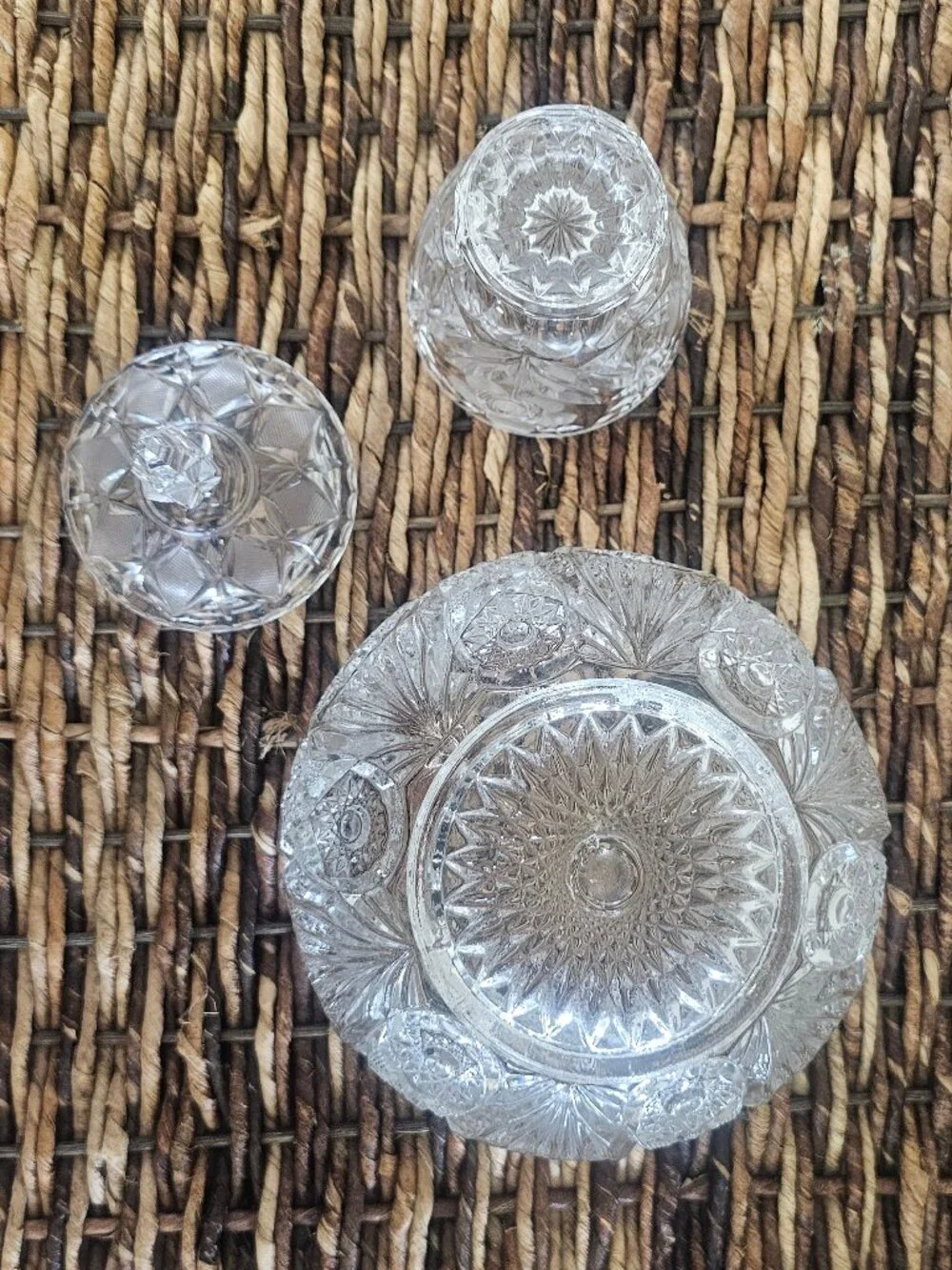Two beautifully crafted pieces of vintage clear glassware